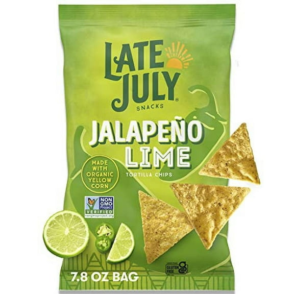 Snacks, Jalapeño Lime Tortilla Chips, 7.8-Oz. Bag (Pack Of 12)