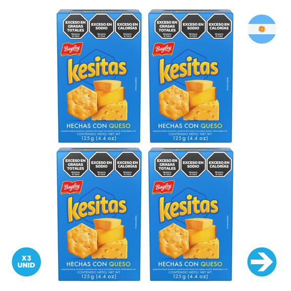 Snacks KESITAS Sabor Queso 125g x4 Unid