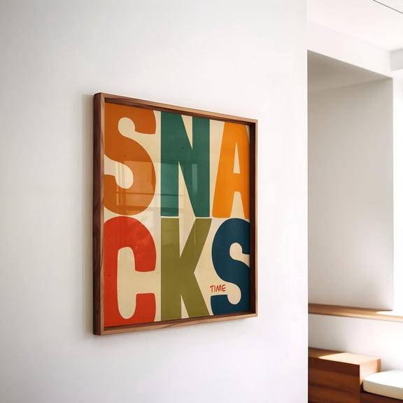 Snacks Kitchen Aesthetic Decor Wall Art Colorful Square For Design1 Unframed Paper Print