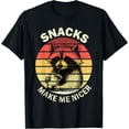 thumbnail image 1 of Snacks Make Me Nicer Funny Raccoon Animal Sarcastic Unisex T-Shirt, 1 of 6