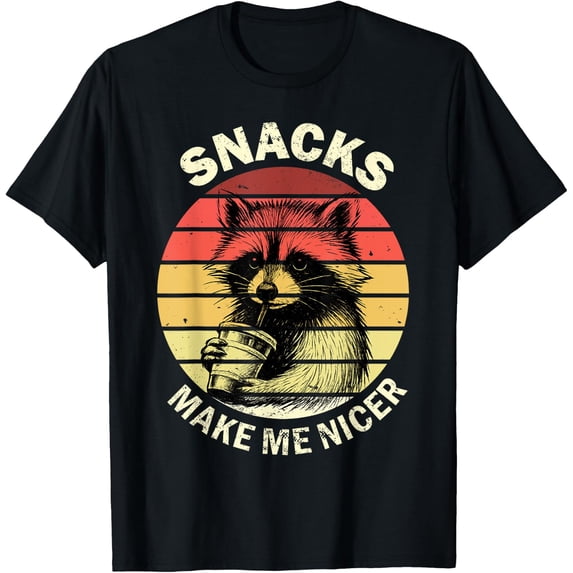Snacks Make Me Nicer Funny Raccoon Animal Sarcastic Unisex T-Shirt