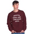 thumbnail image 1 of Snacks Naps Checking Apps Lazy Chill Sweatshirt for Men or Women Brisco Brands 2X, 1 of 6