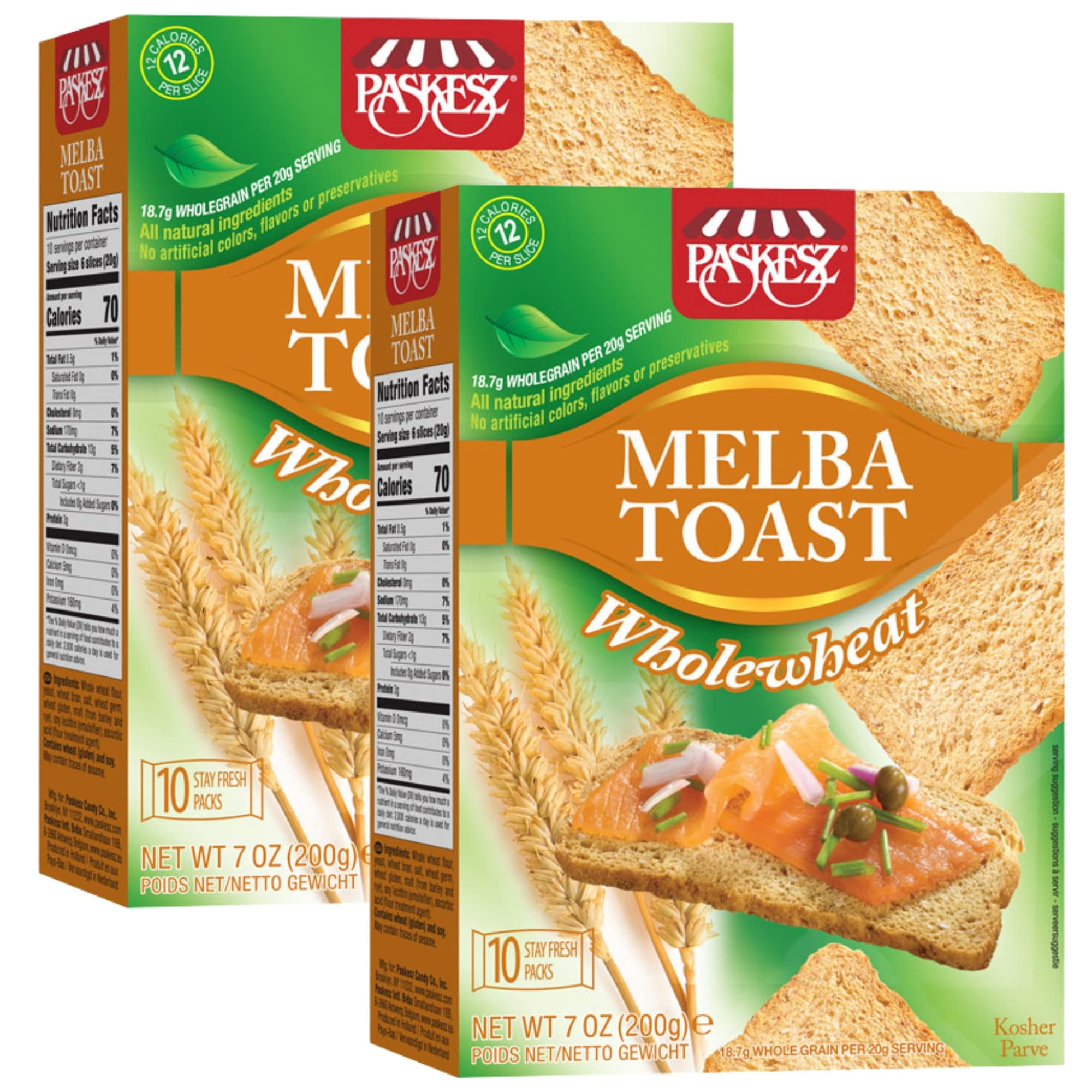 Snacktery Whole Wheat Melba Toast All Natural Thin and Crispy Melba