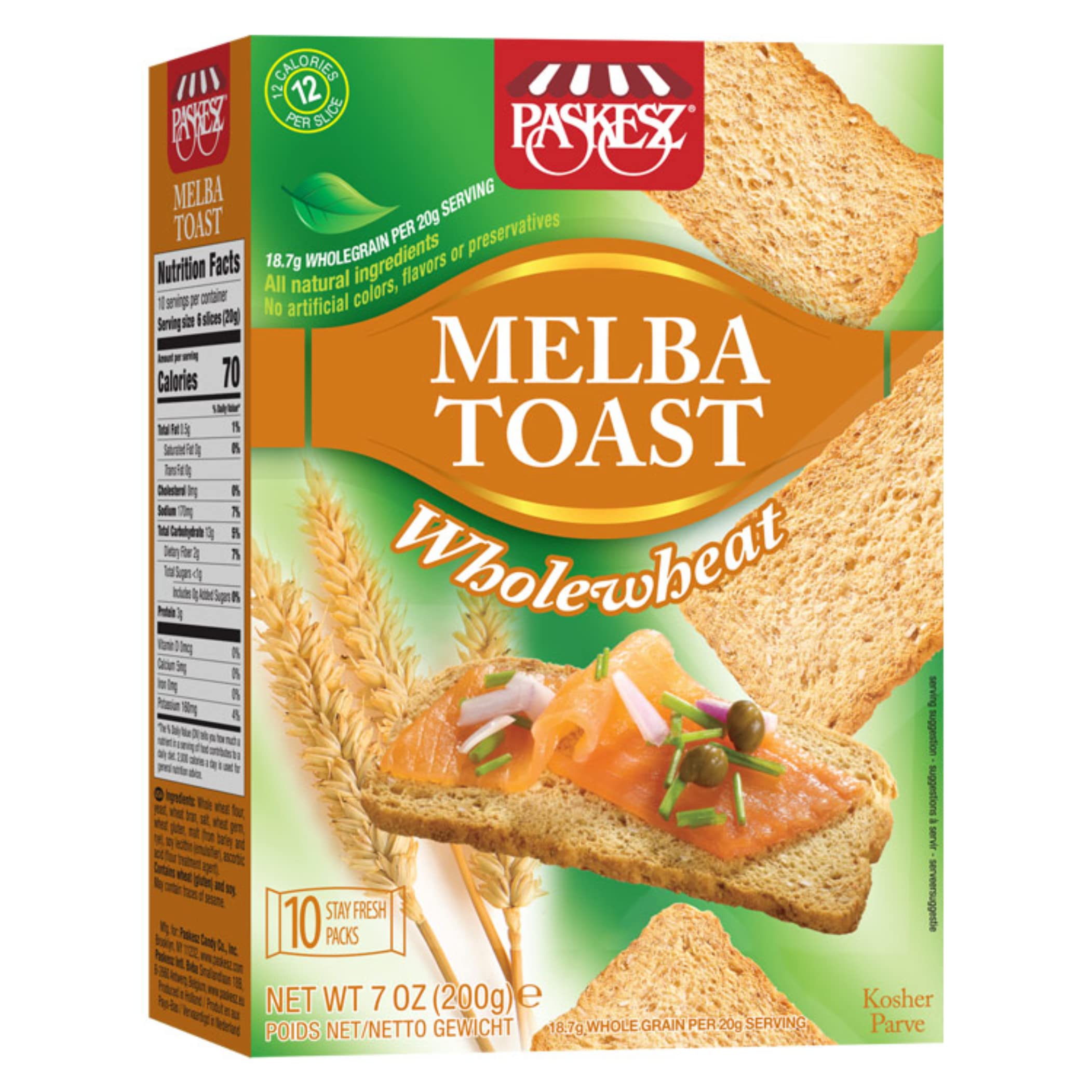 Snacktery Whole Wheat Melba Toast Thin and Crispy Melba Toast