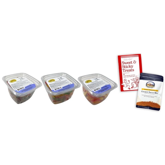 Snackworthy Gummy Candy - 3 Flavors; 1 Each: Gummi Bears, Gummi Worms, Gummi Peachies | Shawhan Farms Chamoy Mix & Merlinsmart Zine