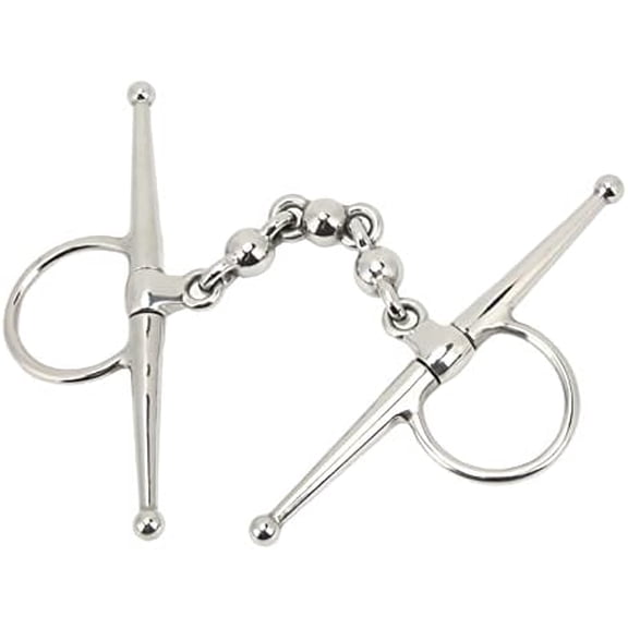 Snaffle Bits for Horses, Professional Stainless Steel Mouth Horse Bit Full Cheek Snaffle Bit Prevent Horses from Biting, Horse Bits with Ball Chain for Training Equestrian$$Sport & Recreation Other
