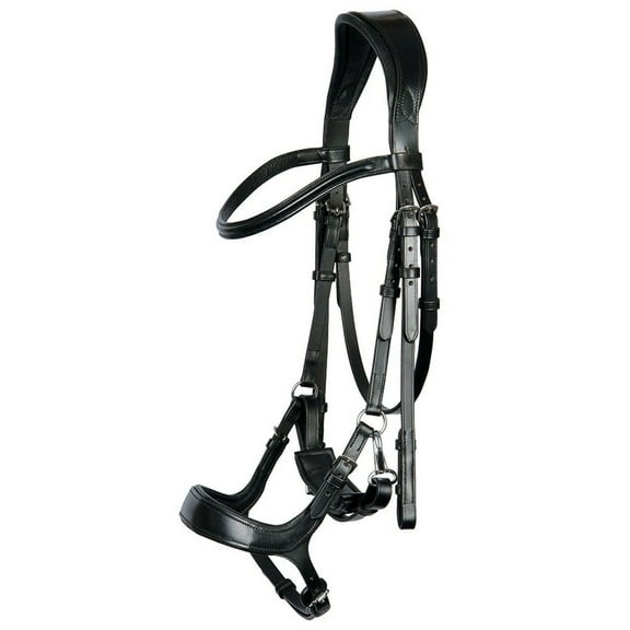 Snaffle Jumping Bridle |Premium English Bridle for Horses| Soft Padded Anatomical Designer Stitched & Brass Buckles English Jumping Bridle for Horses
