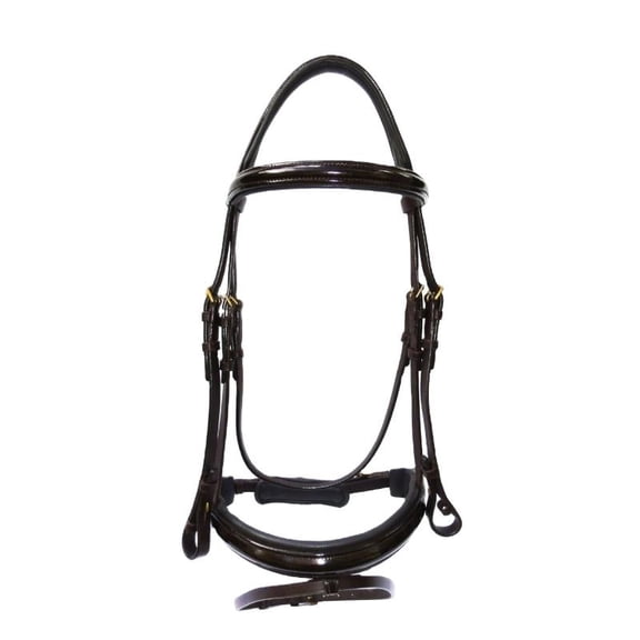 Snaffle Jumping Bridle |Premium English Bridle for Horses| Soft Padded Anatomical Designer Stitched & Brass Buckles English Jumping Bridle for Horses