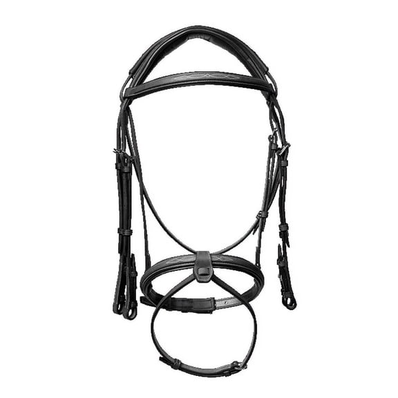 Snaffle Jumping Bridle |Premium English Bridle for Horses| Soft Padded Anatomical Designer Stitched & Brass Buckles English Jumping Bridle for Horses