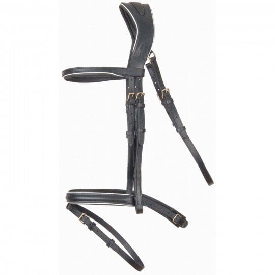 Snaffle Jumping Bridle |Premium English Bridle for Horses| Soft Padded Anatomical Designer Stitched & Brass Buckles English Jumping Bridle for Horses