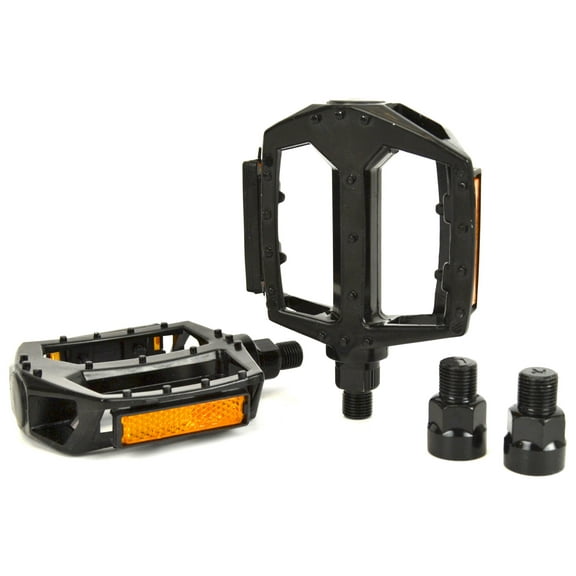 Snafu Dominator Black Bike Cycling BMX Pedals with 9/16 Inch Axle Adapter