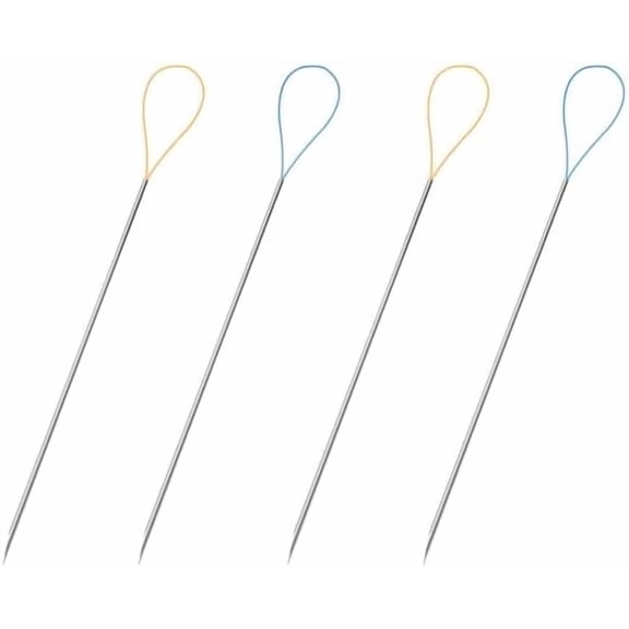 4-Pack Snag Repair Tool Kit (2 Orange 2 Blue) Stainless Steel Needle Puller for Sweaters Knits Fabrics