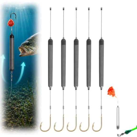 Snag-resistant floating hook rig—featuring a buoyant design that keeps the hook off the bottom to prevent snagging; suitable for both freshwater and saltwater fishing.