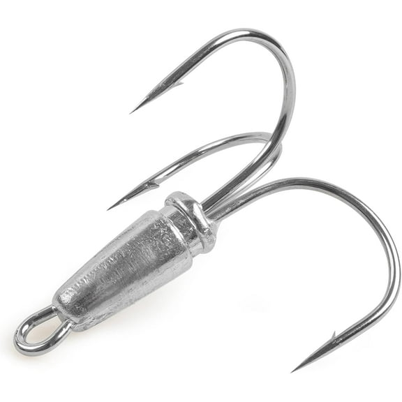 Snagging Hooks Snagging Weighted Treble Hooks, 5pcs Weighted Fishing Hooks Weighted Large Treble Bunker Snag Hooks for Baitfish Trout Bass Fishing 1.1oz 1.4oz 2.1oz 2.8oz