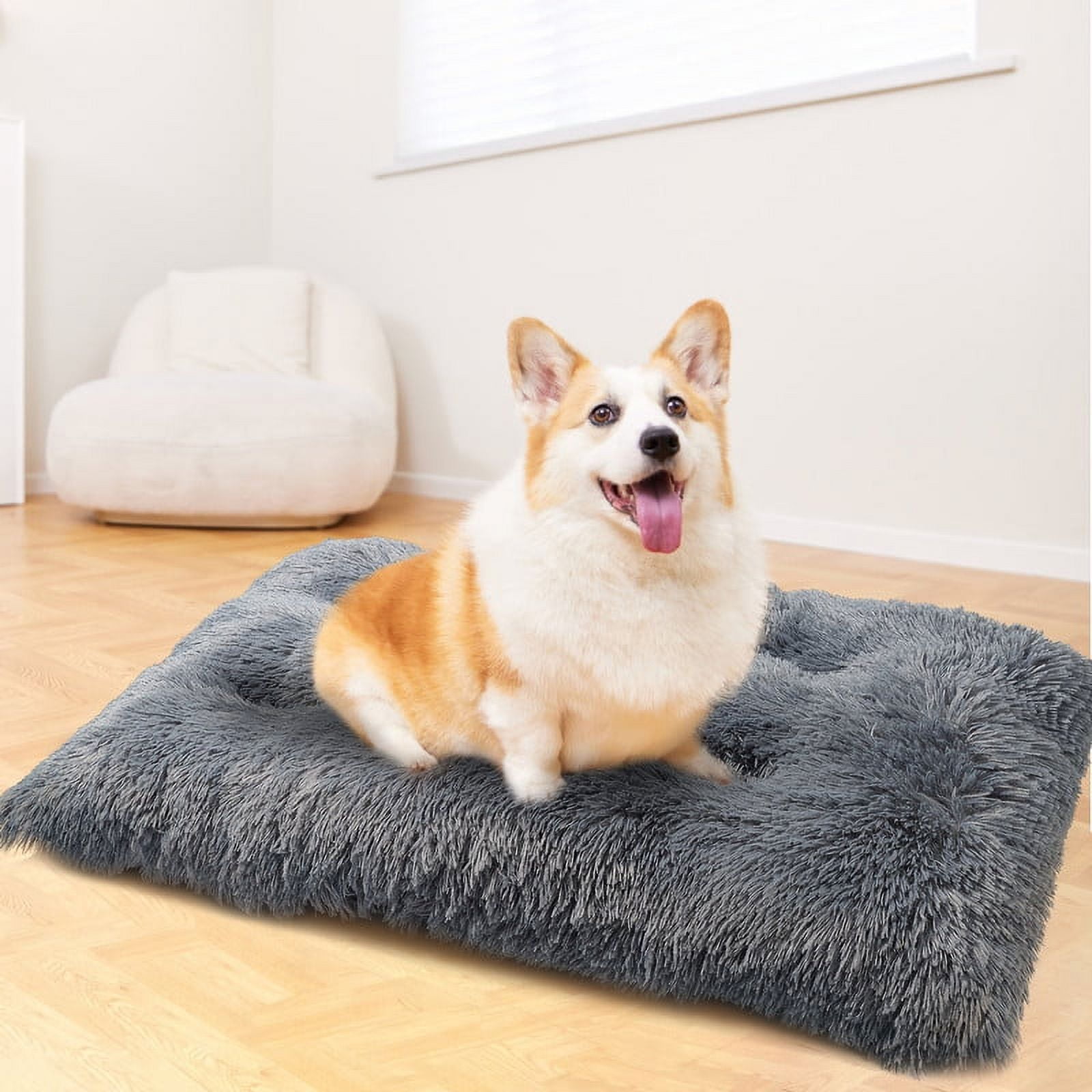 Snagle Paw Large Washable Dog Bed Deluxe Fluffy Plush Dog Crate Pad