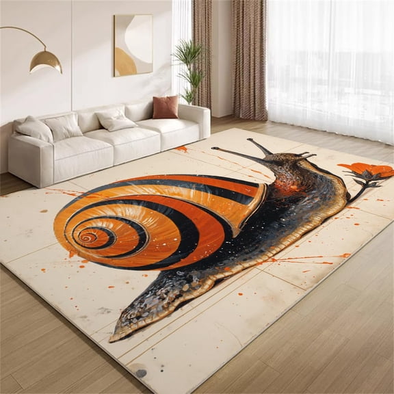 Snail Area Rugs, Cute Animal Pattern Carpet, Washable Non Slip Low Pile Soft Rug for Living Room Bedroom Decor Mat 2x3ft