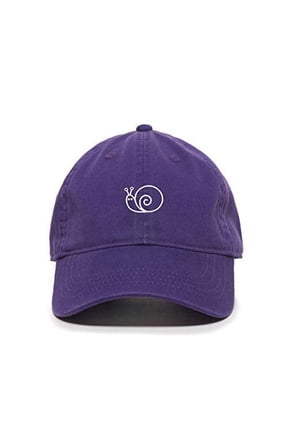 Snail Baseball Cap Embroidered Cotton Adjustable Dad Hat Purple