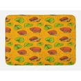 thumbnail image 1 of Snail Bath Mat, Autumn Season Theme Along Terrestrial Mollusks and Leaves Fall Nature, Plush Bathroom Decor Mat with Non Slip Backing, 29.5" X 17.5", Marigold Rust and Green, by Ambesonne, 1 of 2