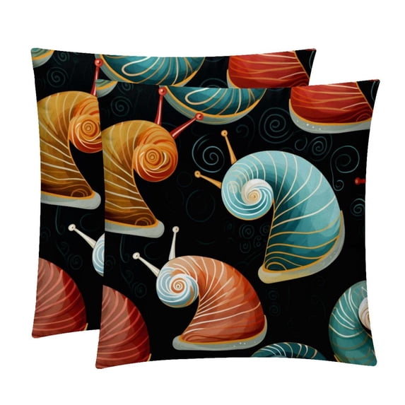 Snail Chair Pillow Covers Set of 2 Throw Pillow Decorative Pillows Velvet with Unique Patterns for Various Occasions - Available in 16x16, 18x18, and 20x20 Inches