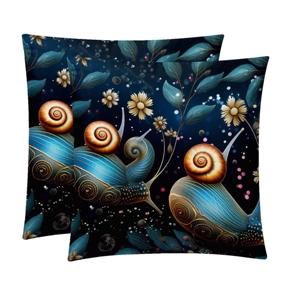 Snail Chair Pillow Covers Set with Velvet Material, Unique Patterns, 16x16, 18x18, 20x20 Inches, 2 Items Included for Throw Pillows, Pillow Inserts