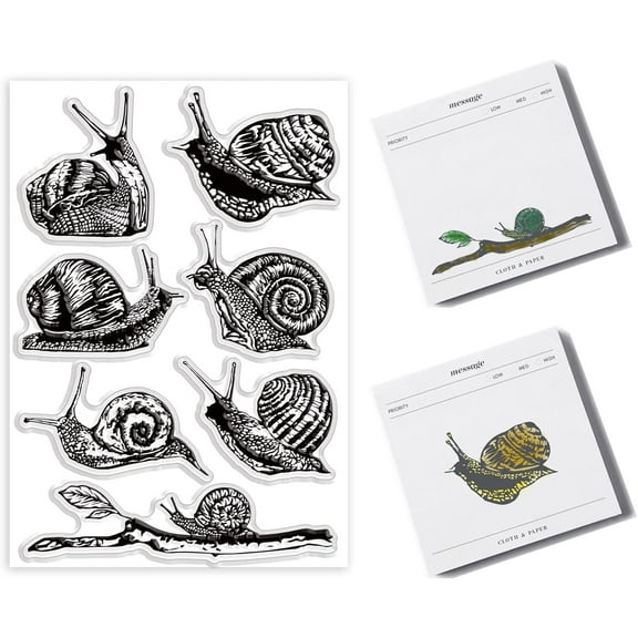 Snail Clear Stamps Retro Snail Silicone Stamp Realistic Snail Transparent Seal Stamps for Card Making DIY Scrapbooking Photo Album Decoration