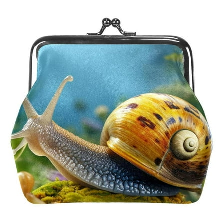 Snail Coin Purse Vintage Pouch Buckle Clutch Bag Kiss-Lock Change Purse Clasp Closure Wallets for Women Girl