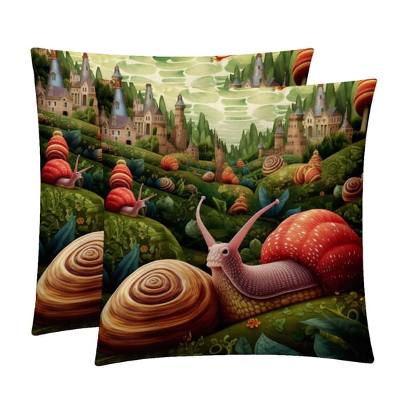 Snail Covers Inserts with Unique Patterns - Set of 2 Chair Pillow Covers, Available in 16x16, 18x18, 20x20 Inches for Any Occasion