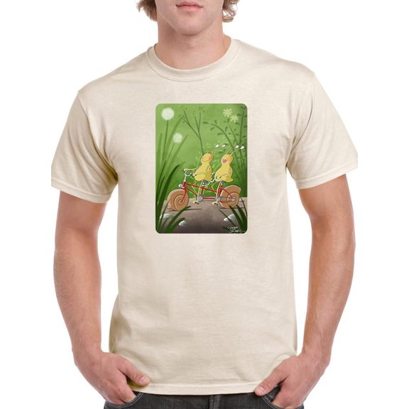 Snail Date T-Shirt Men -Engin Selcuk Designs, Male 3X-Large