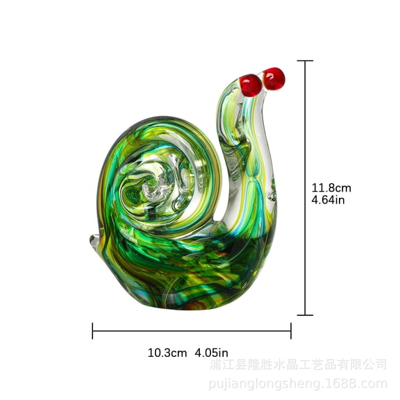 Snail Decor Crystal Ornament,Glass Snail Gifts Snails Decor Hand Small Figurines Home-Decor CollectibleGreen