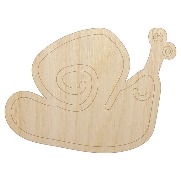 Snail Doodle Wood Shape Unfinished Piece Cutout Craft DIY Projects - 4.70 Inch Size - 1/4 Inch Thick