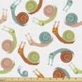 thumbnail image 1 of Ambesonne Snail Fabric by the Yard Upholstery, Colorful Cartoon Shell Insect, 2 Yards, White and Multicolor, 1 of 5