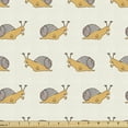 thumbnail image 1 of Ambesonne Snail Fabric by the Yard Upholstery, Smiling Cartoon Shell Insects, 5 Yards, Ivory Multicolor, 1 of 5