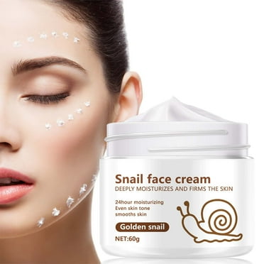 Snail Face Cream 60g Anti-Aging Moisturizer with Natural Snail Extract, Deep Hydrating Day & Night Cream for Skin Tightening, Wrinkle Repair and Pore Minimizing