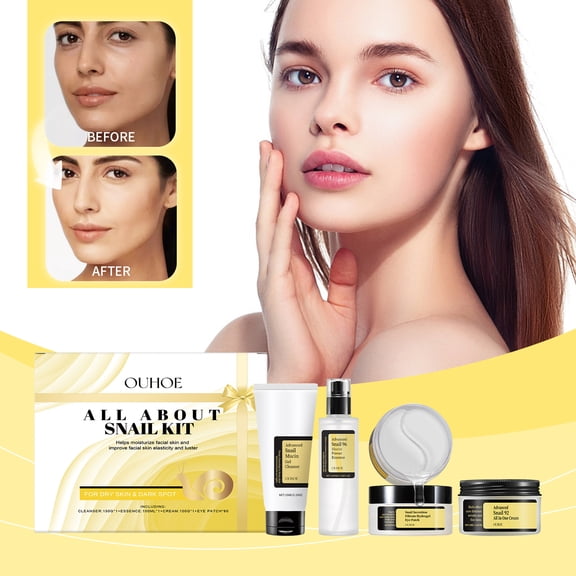 Snail Facial Care Gift Set Nourishing Repairing Skin Hydrating Moisturizing Exquisite Gift Packaging