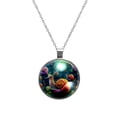 thumbnail image 1 of Snail Glass Circular Pendant Necklace - Dazzling Jewelry for Women, 1 of 5