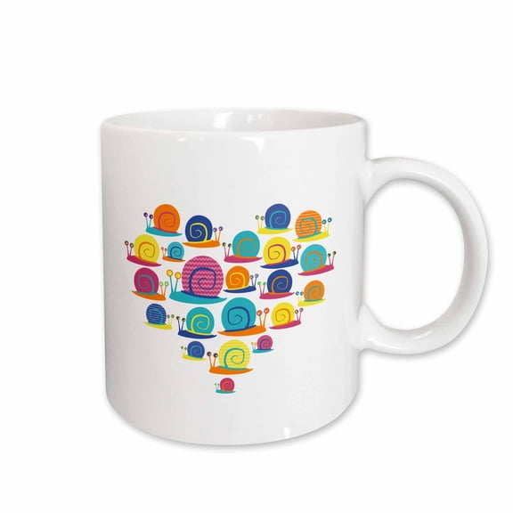3drose, Snail Heart I Love Snails, 15oz Mug