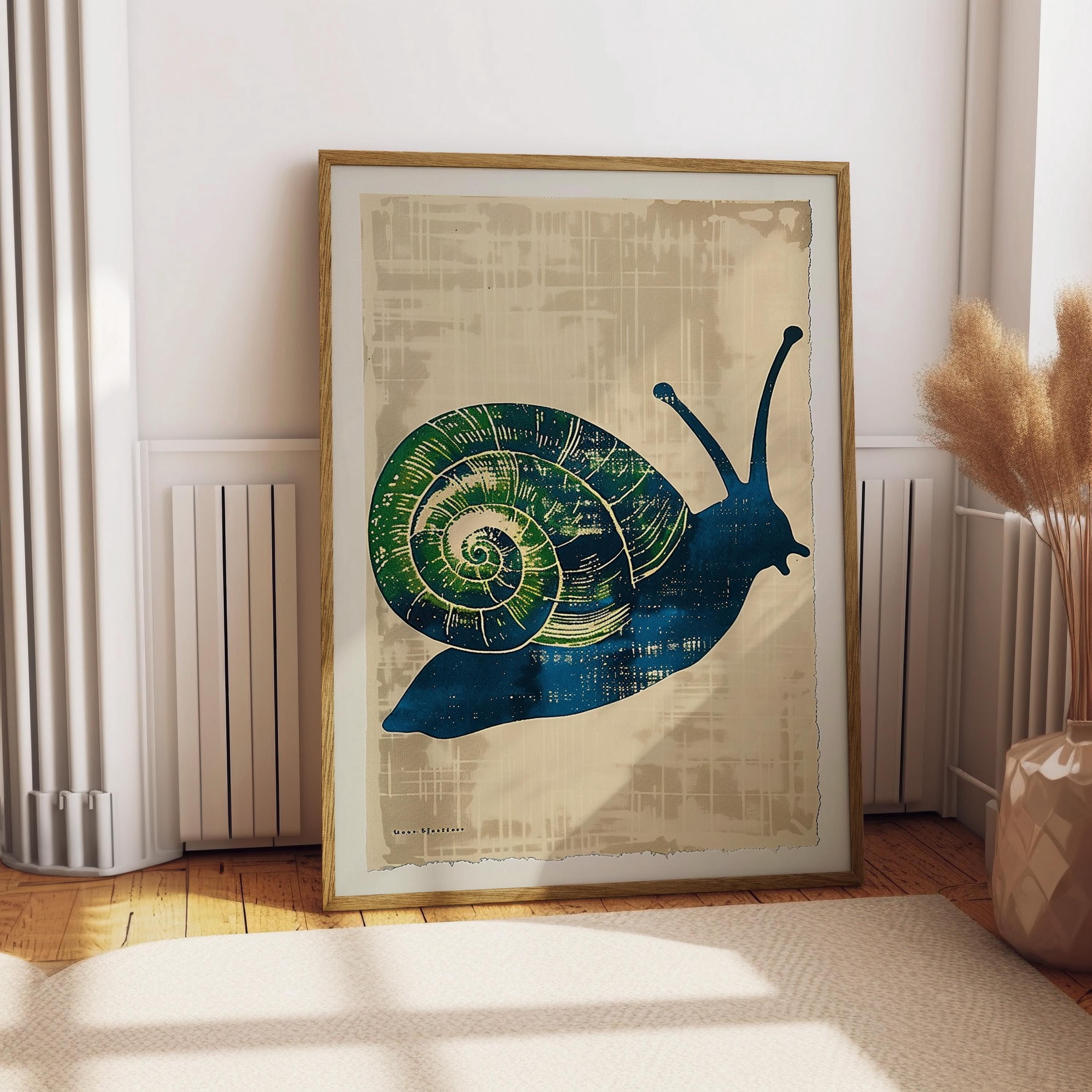 Snail Illustration Spiral Shell Poster , Poster Print Only - Walmart.com