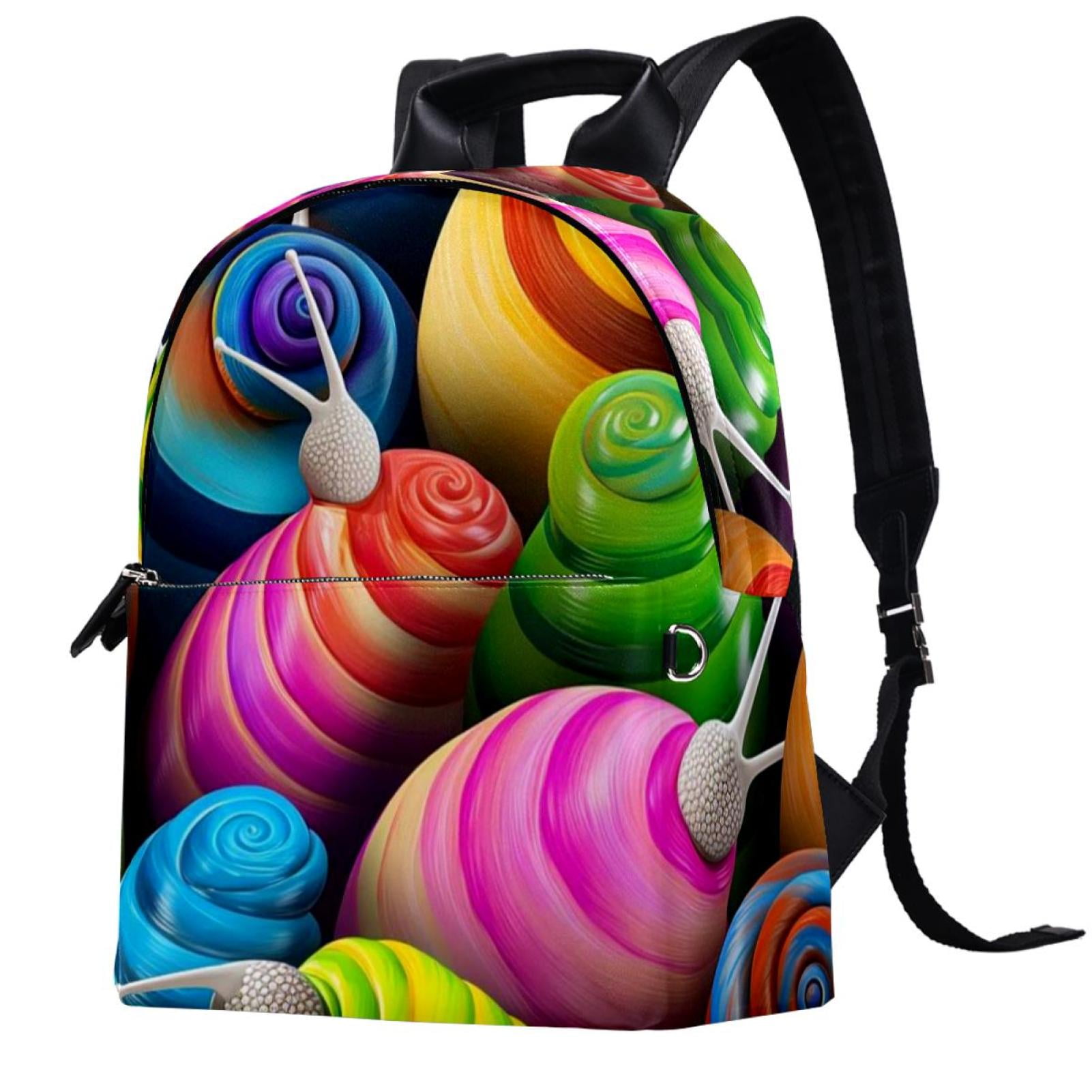 Snail Large Capacity Leather Laptop Backpack with Adjustable Shoulder ...