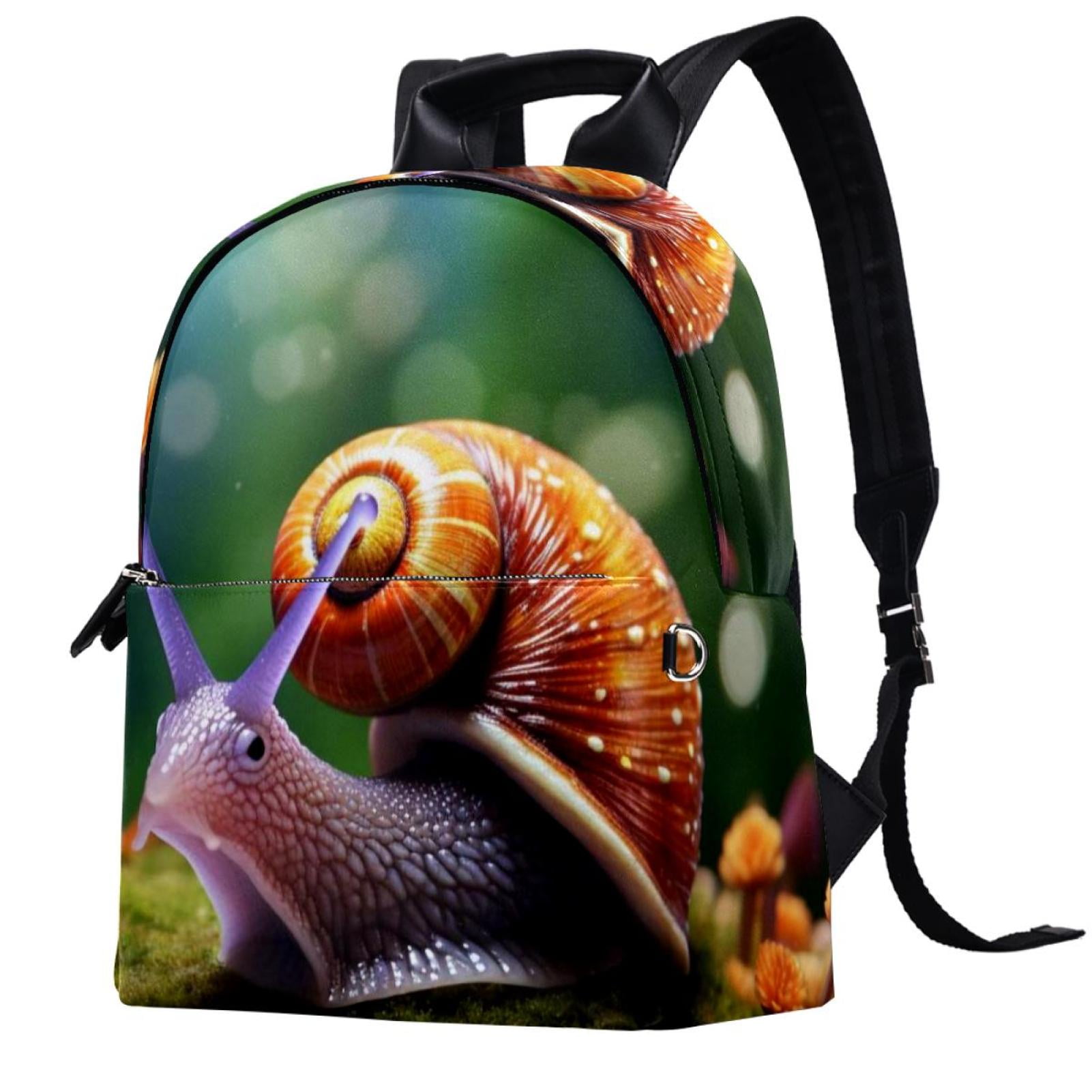 Snail Leather Printed Traveling Backpack with Adjustable Shoulder ...