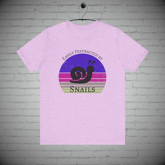 Snail Lover T-shirt, Easily Distracted by Snails Tee, Animal Lovers Gift