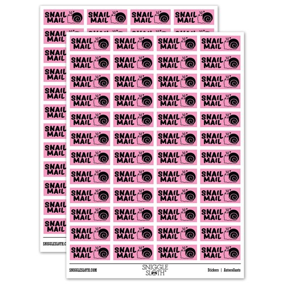 Snail Mail Teacher Student School Sticker Set - Light Pink - Gloss Finish - 1.25" Mini