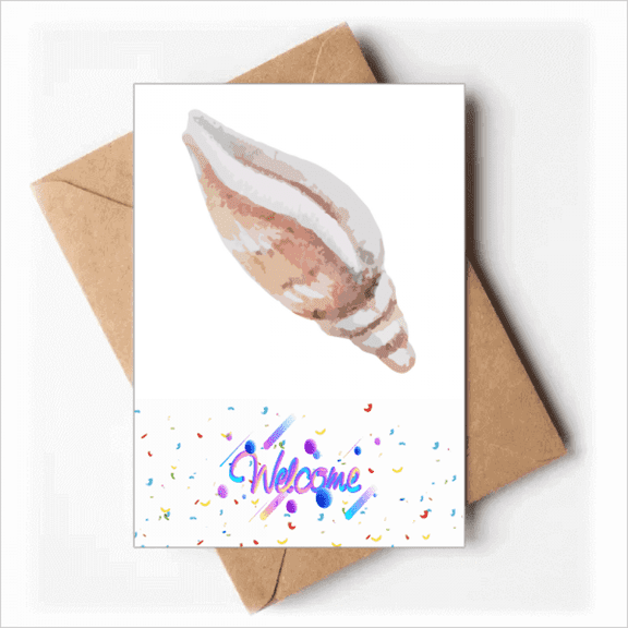 Snail Marine Life Colorful Illustration Welcome Back Greeting Cards Envelopes Blank
