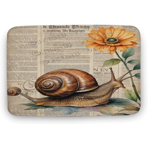 Snail Microfiber Bath Rug for Bathroom Sink Kitchen Bedroom, Soft Plush Absorbent Non-Slip Bathroom Mat, 16 x 24 in