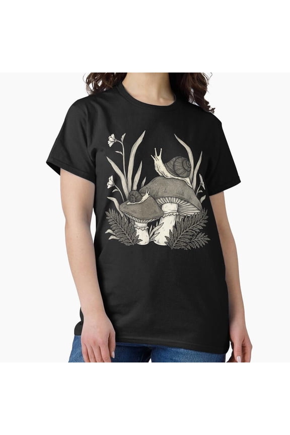 Snail Mushroom Goblincore Dark Academia Cottagecore H38480 Unisex T-Shirt, Up to 5XL Available