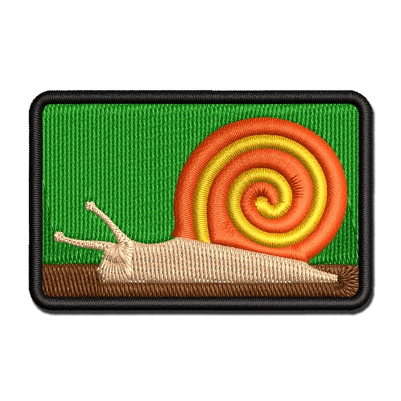 Snail On the Move Solid Applique Multi-Color Embroidered Iron-On Patch - 2.5 Inch Small