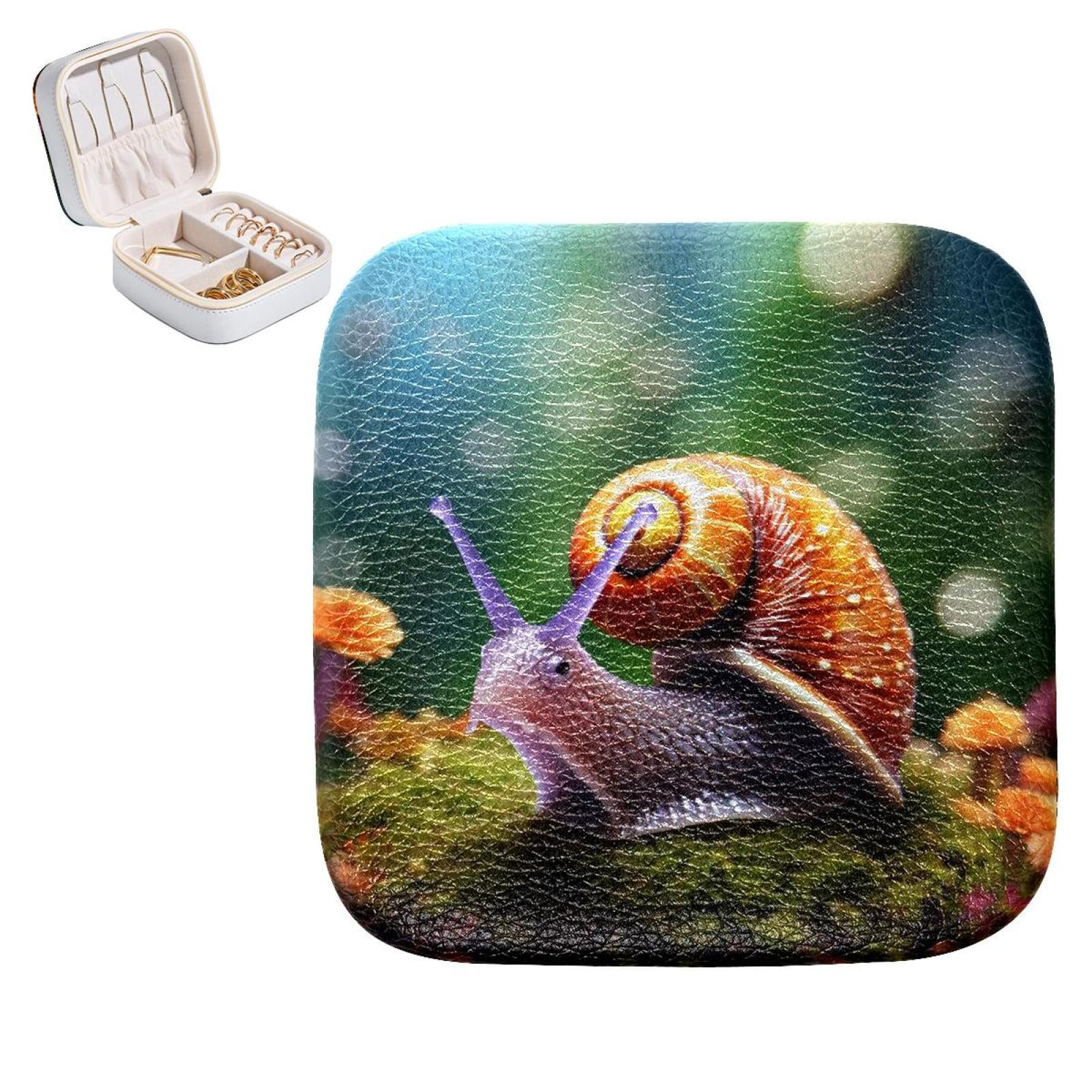 Snail Portable Square Jewelry Box: Ideal for Rings, Earrings, Necklaces ...