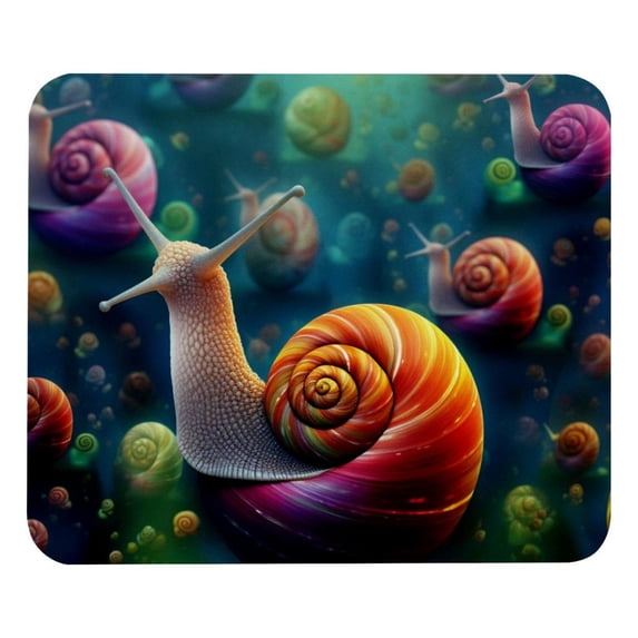 Snail Printed Square Gaming Mouse Pad, 8.3x9.8 Inch Non-Slip Rubber Bottom Mousepad for Office and Gaming