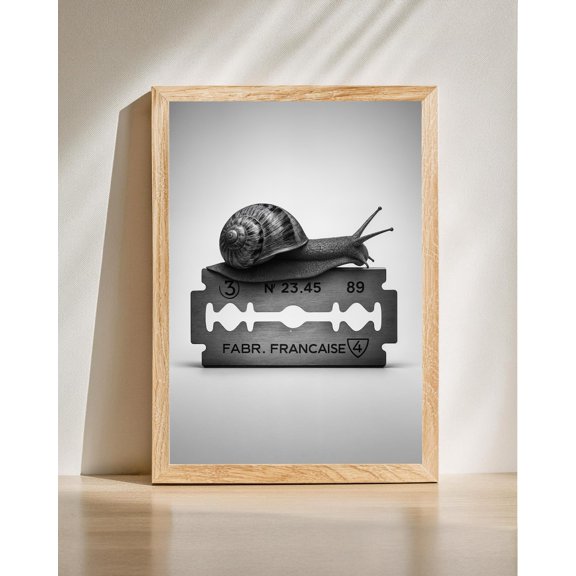 Snail Razor Blade Slow But Sharp Minimalist Wall Art Poster
