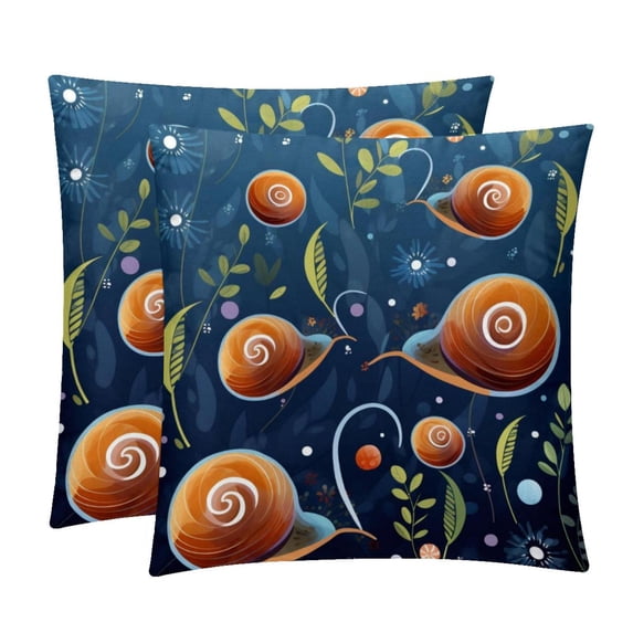 Snail Set of 2 Velvet Throw Pillow with Unique Patterns - 16x16, 18x18, 20x20 Inches for Various Occasions - Pillows Covers Throw Pillow Inserts Pillow Inserts
