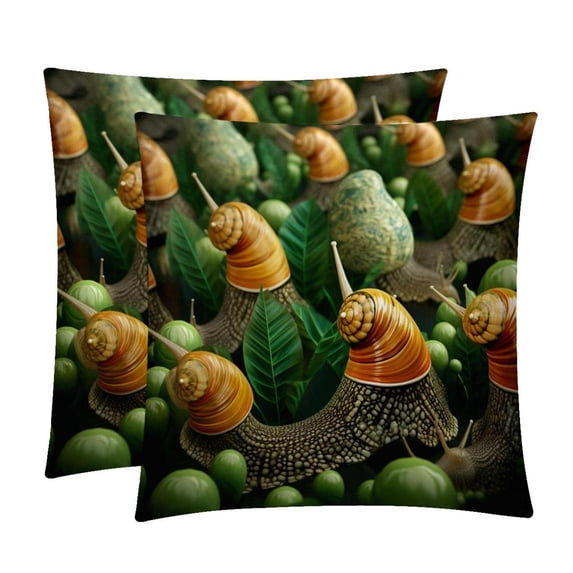 Snail Set - Decorative Pillows Covers, Velvet Throw Pillow Cases with Unique Patterns for Home Decor, 16x16, 18x18, 20x20 Inches, 2 Pack - Great for Various Occasions.
